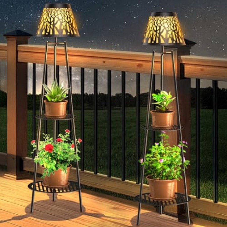 Lighting Decoration Outdoor - 2 Pack Outdoor Solar Floor Lamp