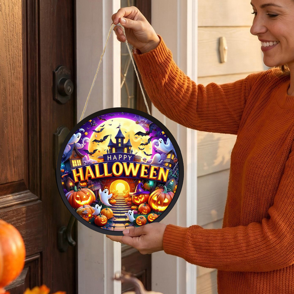 Round Glowing Halloween Hangin - Home Decor Lighting Tricks ulasan dan harga