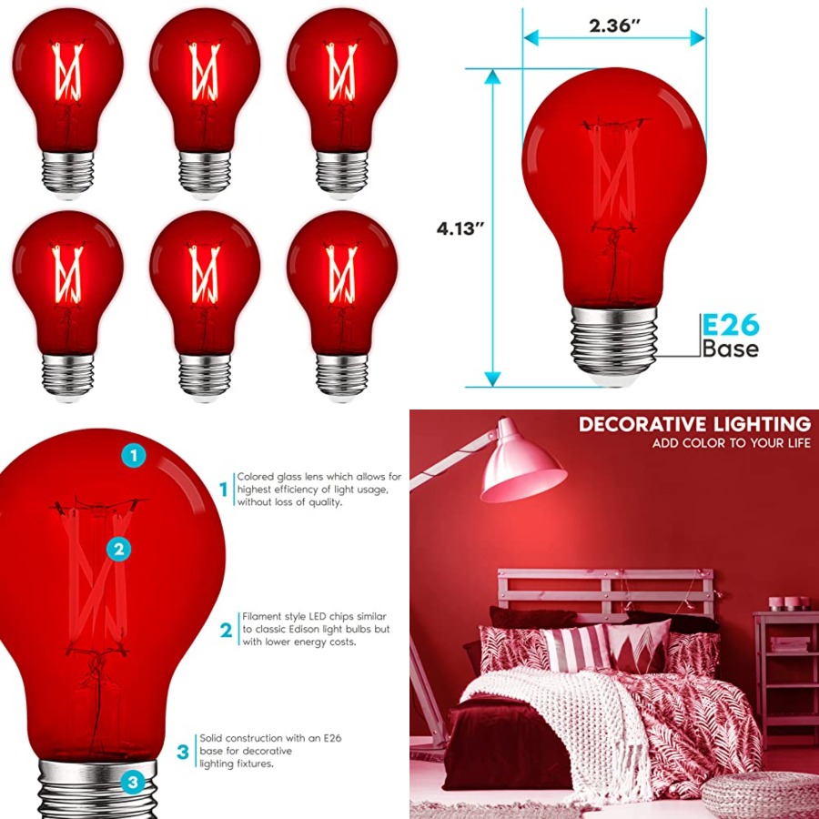 A19 Edison LED Light Bulbs, 4. - Lighting Decoration Outdoor ulasan dan harga