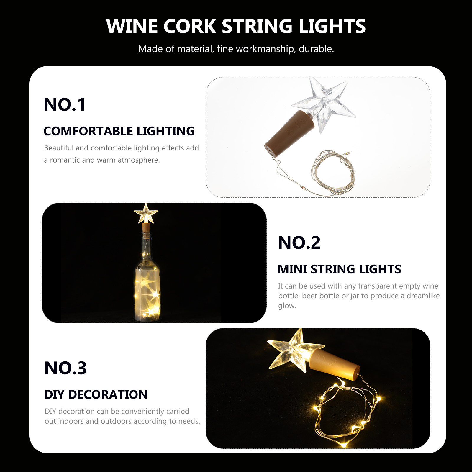 2Pcs Wine Bottle Cork LED Stri - Decor Lighting Cork ulasan dan harga