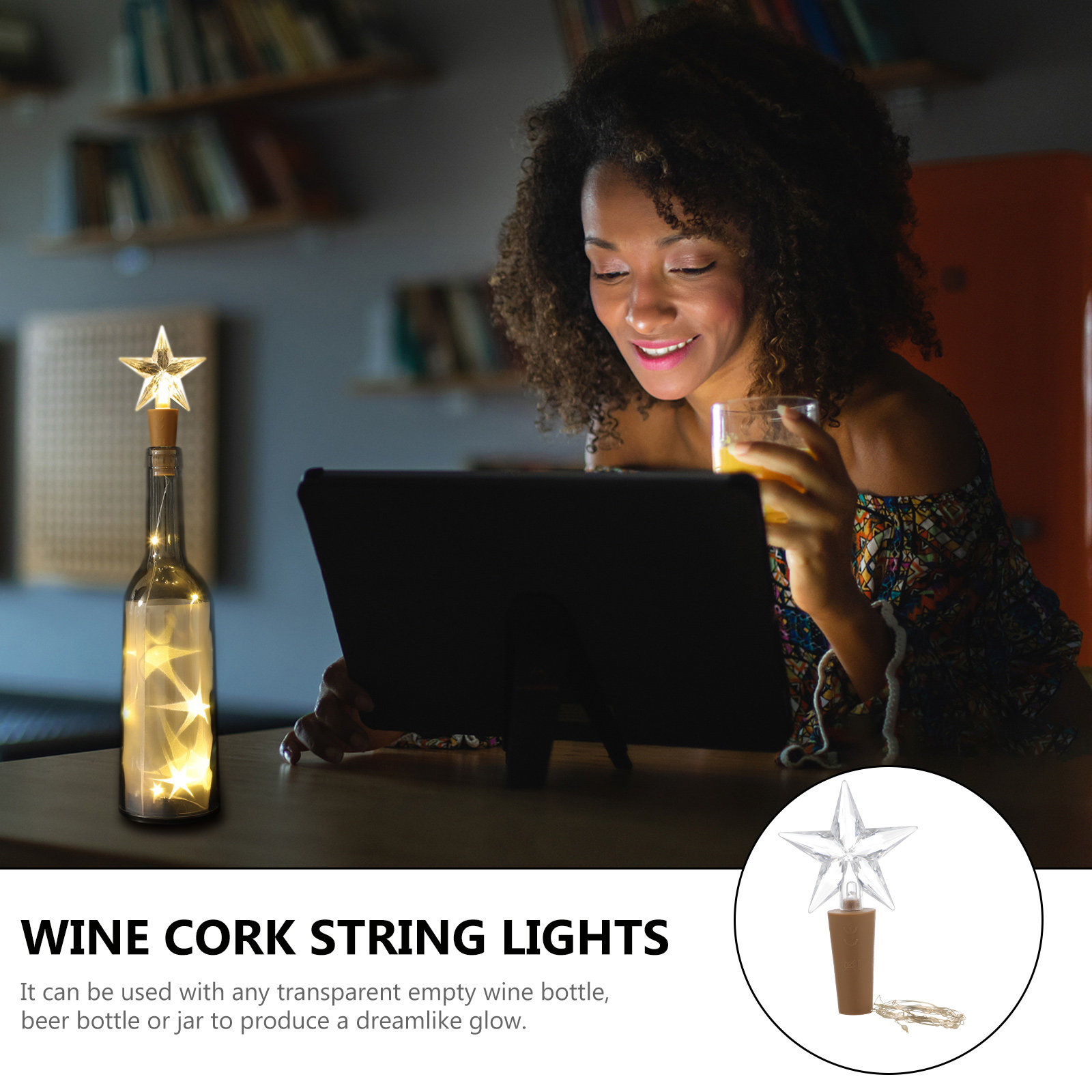 2Pcs Wine Bottle Cork LED Stri - Decor Lighting Cork ulasan dan harga