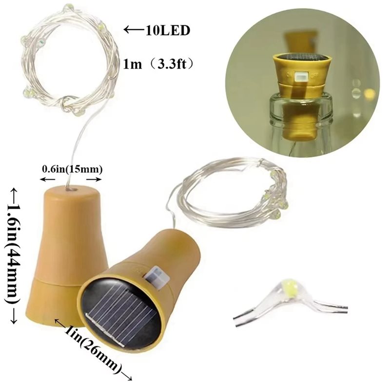 LUCKshopping 20Pcs Solar Wine  - Decor Lighting Cork ulasan dan harga