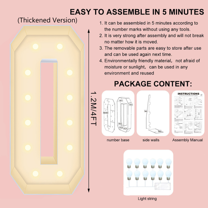 120CM/4FT DIY Marquee Letters  - Light Up Letters Marquee ulasan dan harga