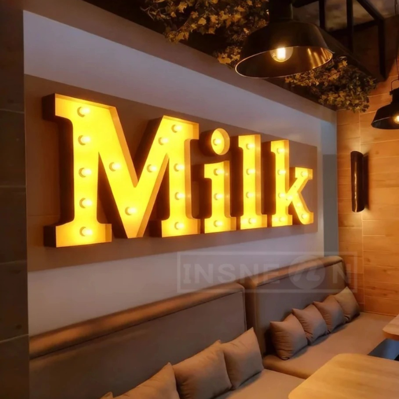 Custom Metal Light Bulb Letter - Light Up Letters Marquee ulasan dan harga