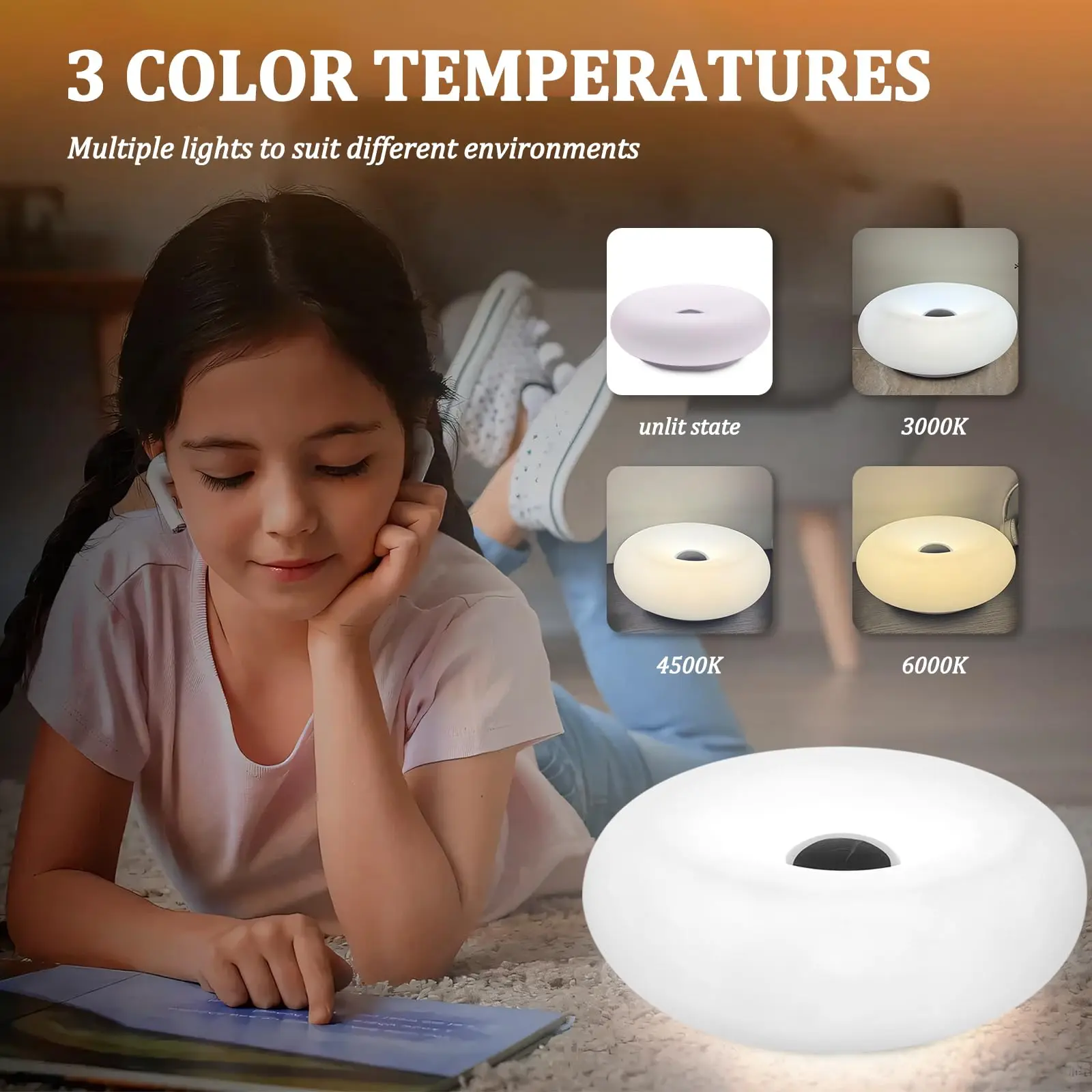 RGB Donut Lamp,Plug-in Bedside - Ambient Lighting Decor For Room ulasan dan harga