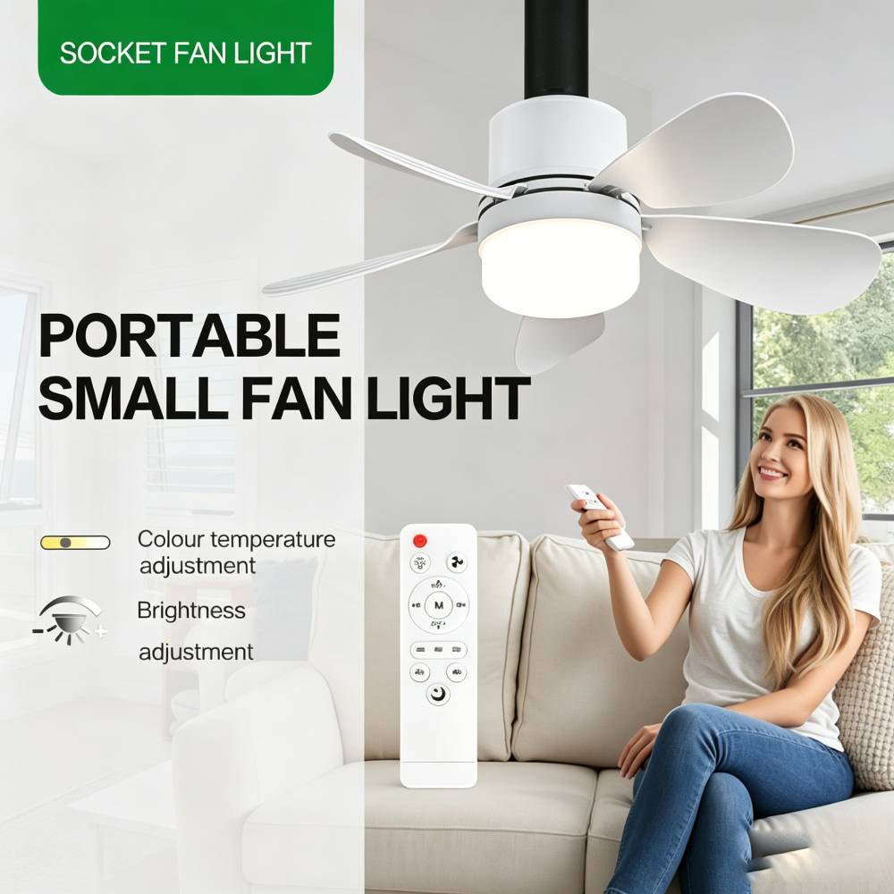 Socket Fan Light with Remote,  - Lighting Decor For Home ulasan dan harga