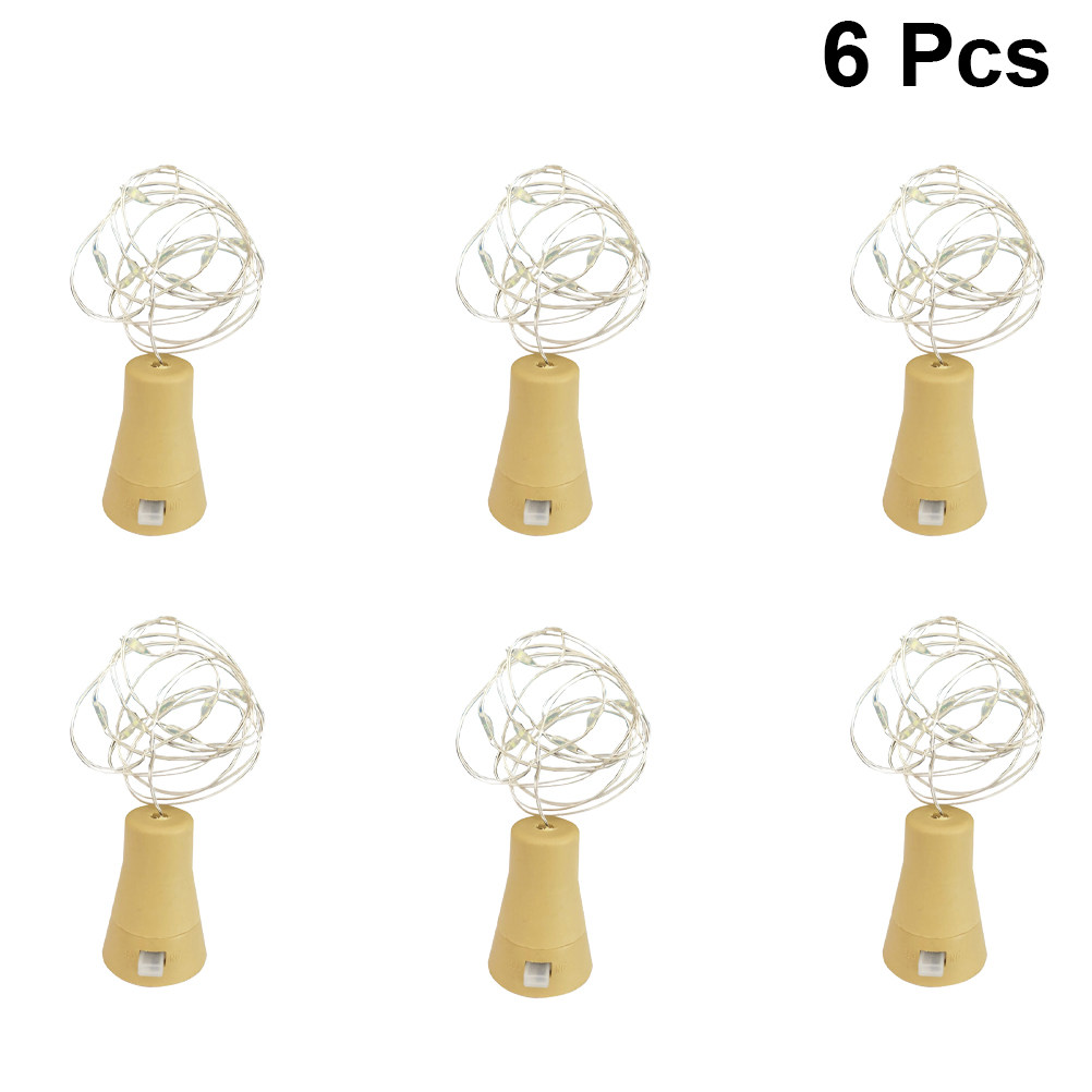 6Pcs Red Wine Bottle Cork Stri - Decor Lighting Cork ulasan dan harga