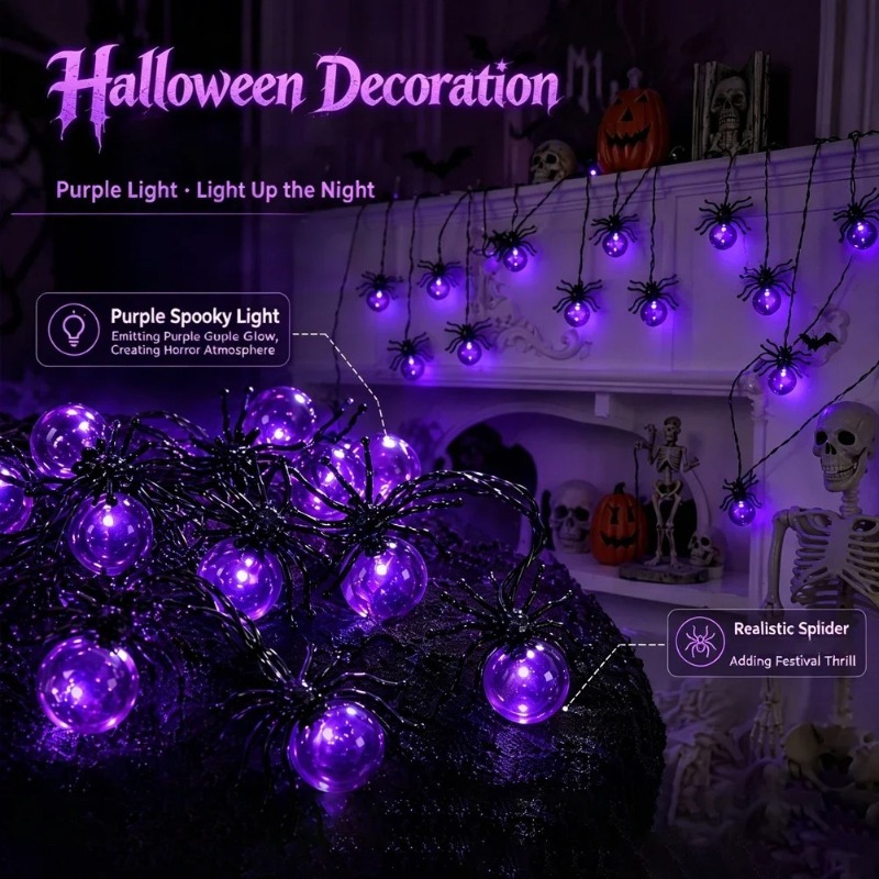 Battery Powered Spider LED Str - Lighting Decoration Outdoor ulasan dan harga