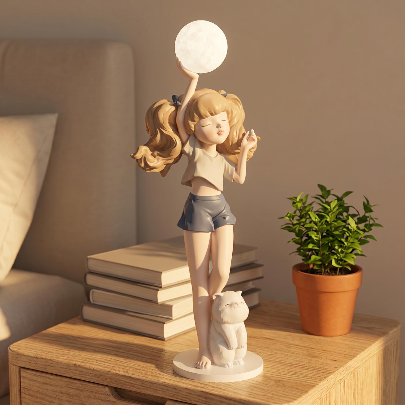 Elegant Girl Figurine Lamp wit - Ambient Lighting Decor For Room ulasan dan harga