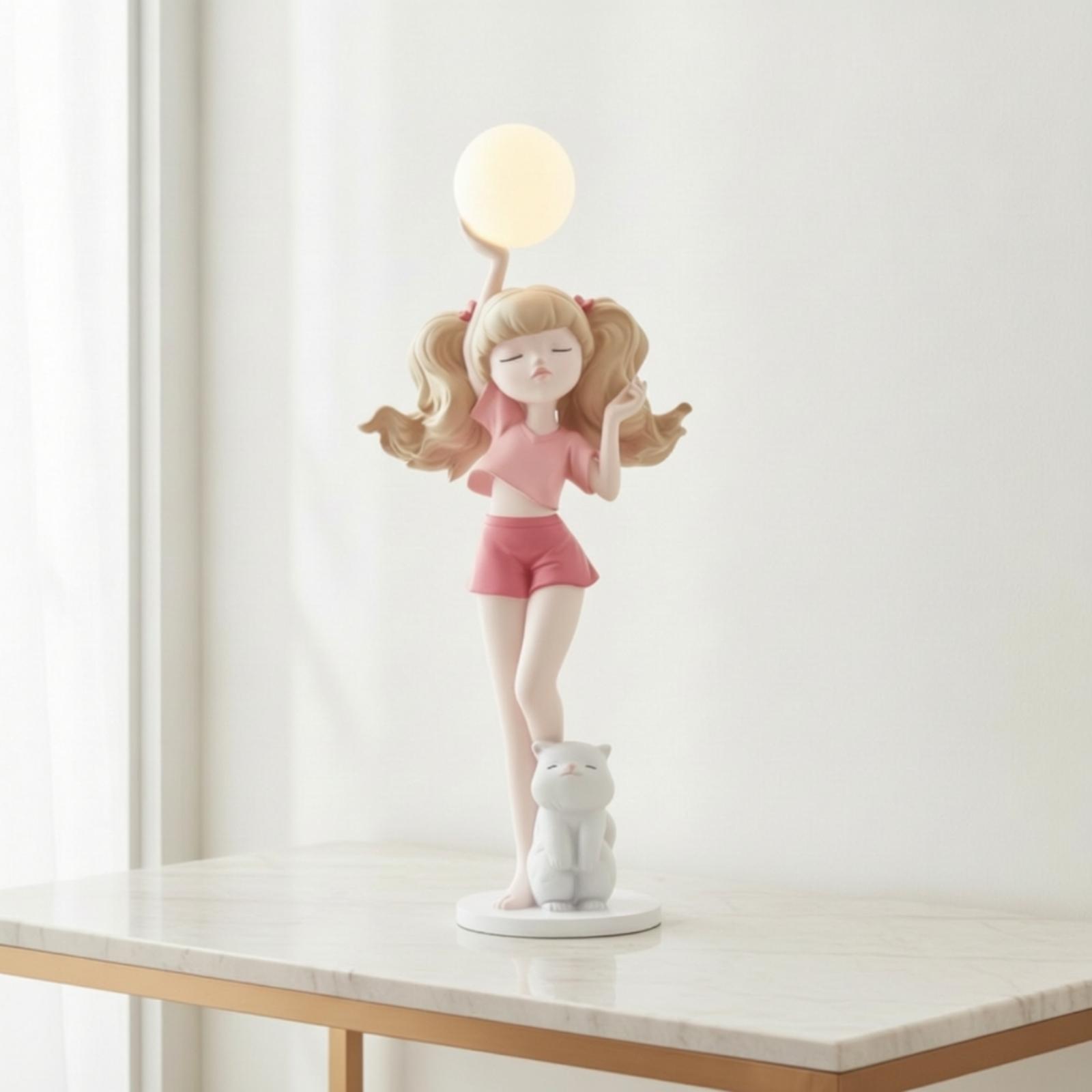 Elegant Girl Figurine Lamp wit - Ambient Lighting Decor For Room ulasan dan harga