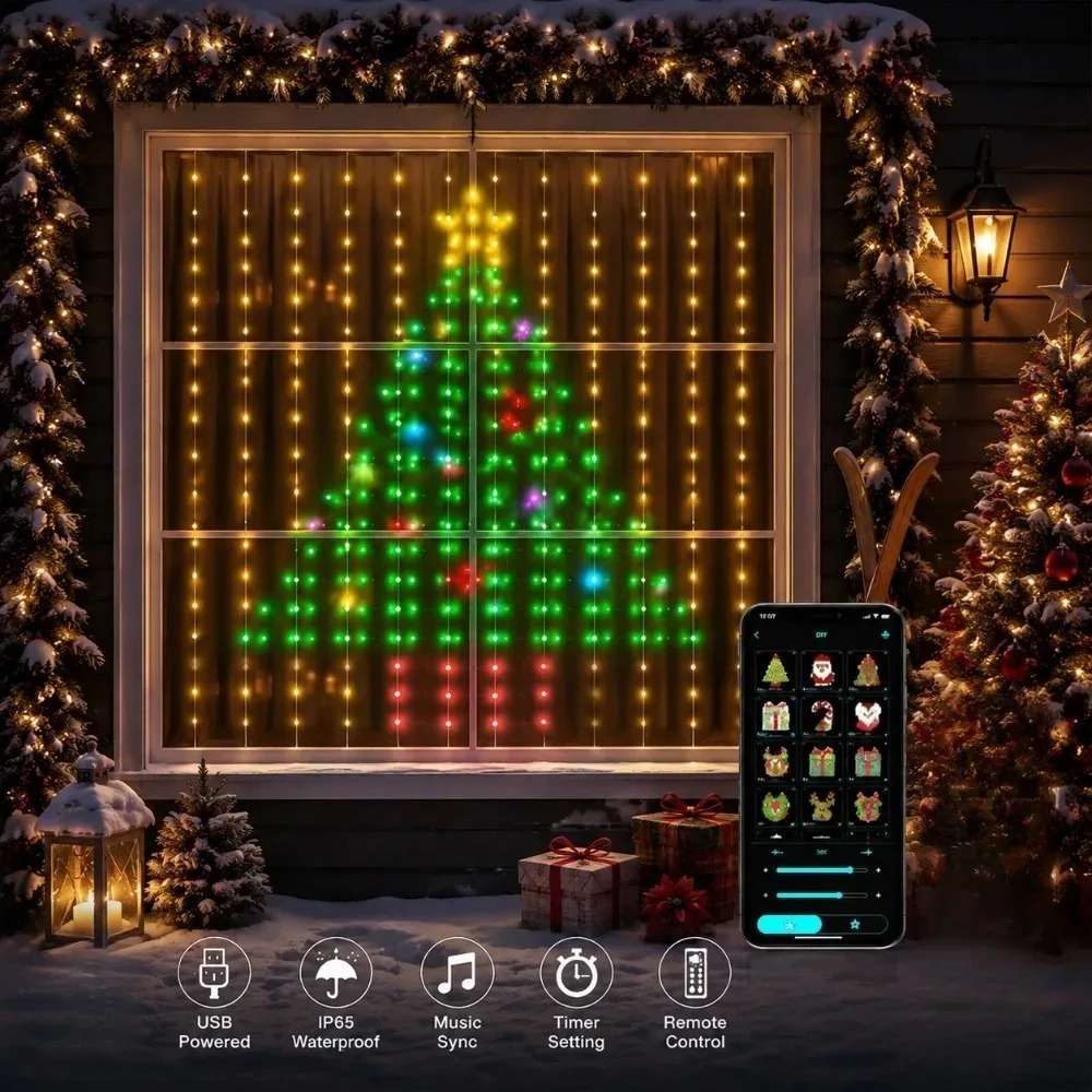 LED Pixel Curtain Lights Bluet - Lighting Decor For Home ulasan dan harga