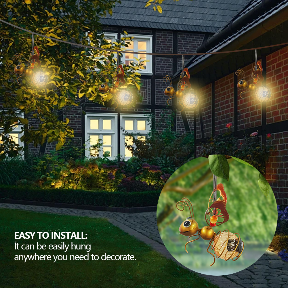 Solar Iron Insect Statue With  - Lighting Bug Decor ulasan dan harga