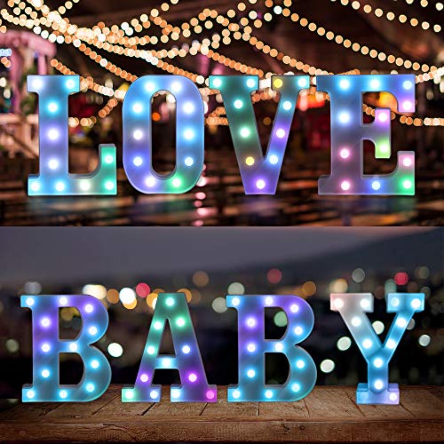 ful LED Letter Lights with Rem - Light Up Letters Marquee ulasan dan harga