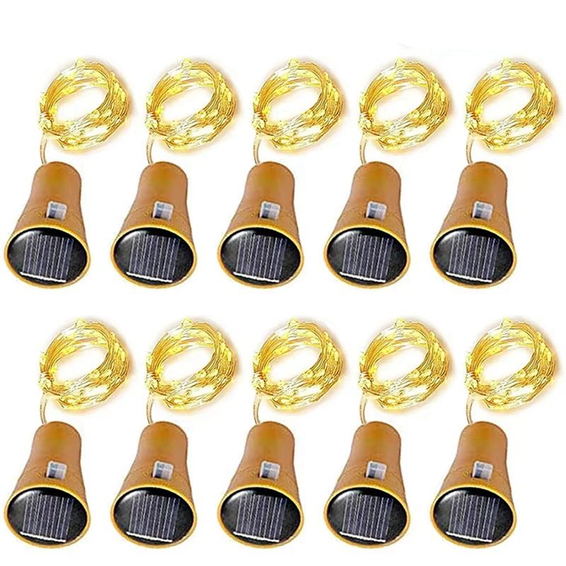 AT02-Set Of 10 Solar LED Fairy - Decor Lighting Cork ulasan dan harga